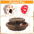 Meetory Magic Organ Cat Scratcher Board - Cat Ball Adventure, Thick & Large Connectable Cardboard Scratching Board with Bell Ball, The Ultimate Interactive Mental & Physical Exercise for Cats