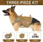 Forestpaw Dog Harness Medium Sized,Tactical Dog Harness with Handle,No Pull Military Style Service Dog Vest with Pockets Adjustable for Medium Dogs,Brown,Chest 19.5-41.5"