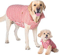 SPACE LION Dog Puffer Jacket, Down Winter Coat, Durable Outdoor Coat for Cold and Windy Conditions, Lightweight & Adjustable Fit Coats for Large Dogs, (RedStripe, Size26/3XL)
