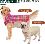 Kuoser Waterproof Dog Coat, Reversible Dog Jacket for Medium Dogs, Adjustable Durable Doggie Winter Coat Warm Puppy Cold Weather Apparel from Small to Large Breed, Rose M