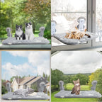 Foldable Cat Hammock for Window Glow in The Dark Cordless Cat Window Perch for Large Cats and Kittens, Soft and Thick Blanket with Zipper, Sturdy Never Fall