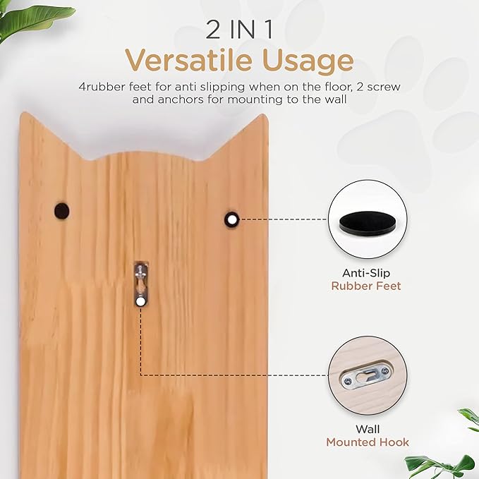 Wall Mounted Cat Scratcher - Vertical Mounted Cat Scratcher - Stylish Indoor Cat Scratching Board and Furniture - Cat Wall Furniture