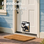 [MAVRICPOWER] Aluminum Medium Dog Door for Door, Doggie Door with 2 Sliding Lock Panels for Exterme Weahter, Pet Door for Small Dogs Up to 30 lbs