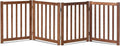 LZRS 4-Panel Wooden Free Standing Foldable Dog Gate Indoor – 24" High, Extra Wide Step-Over Safety Pet Gate for Doorways, Stairs, Hallways, Large Spaces & Playpen for Puppies Indoor Use, Oak