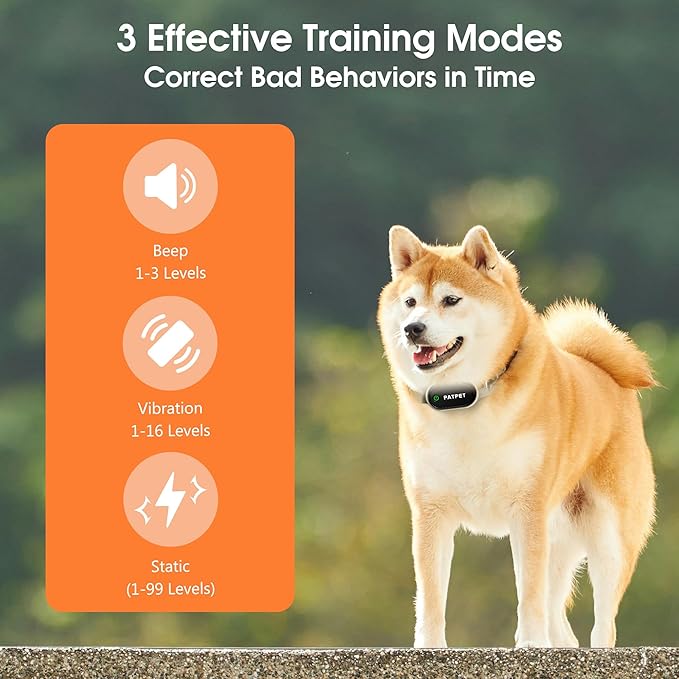Shock Collar for Dogs - Waterproof Rechargeable Dog Electric Training Collar with Remote for Small Medium Large Dogs with Beep, Vibration, Safe Shock Modes (8-110 Lbs)