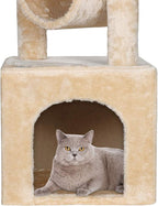 36 Inches Cat Activity Tree Tower Cat House Furniture with Condos Platform Tunnel Scratching Posts for Kittens Multi-Level
