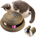 Magic Organ Cat Toy, 1PC Magic Organ Cat Scratching Board, Magic Organ Cat Scratch Board Cat Toy with Bell Cat Grinding Claw, Foldable Magnetic Corrugated Paper Circular (Classic, Count, 1)
