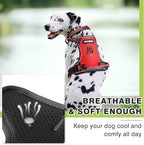 WINSEE Dog Harness No Pull, Pet Harnesses with Dog Collar, Adjustable Reflective Oxford Outdoor Vest, Front/Back Leash Clips for Small, Medium, Large, Extra Large Dogs, Easy Control Handle for Walking
