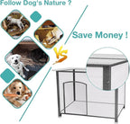 Aivituvin Dog House with Insulated Liner, Heated Outdoor Indoor Weatherproof Dog House for Winter, Suitable for Small & Medium & Large Dogs with Unique All-Around Iron Frame(Grey)