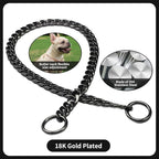 Stainless Steel P Chock Metal Chain -JYHY Dog Necklace Collars Walking Training Pet Supplies for Small Medium Large Dogs (26" (Fits Neck 22" to 24"), Black)