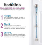 PoochieBells Dog Door Bells for Potty Training, Quick & Easy Puppy Potty Training Method Included, Handcrafted in USA with Loud, Paw-Safe Bells, Hydrangea