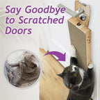 Necoichi Cardboard Hang & Scratch Doorknob Cat Scratcherfor Indoor Cats - Cat Scratching Board, Cat Scratch Pad Lounger with Reversible Usability and Extra Comfort for Wall (Oak)