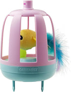 Catstages Two-in-One Chirping Bird Cat Toy with Ball Track for Corrugate Cat Scratcher, Engages Hunting Instincts, Purple