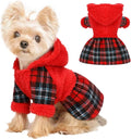 Dog Hoodie Dog Sweater Puppy Clothes for Small Dogs Boy Girl Pet Hoodies for Dogs Cold Weather Doggie Coats Fall Doggy Sweatshirt for Chihuahua Yorkie Cat Sweater Costumes, Red, M