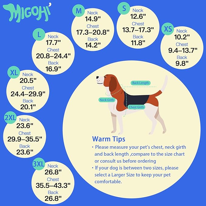 MIGOHI Dog Winter Coat - Reflective Medium Dog Snow Jacket with Thick Turtleneck,Windproof Pet Fleece Vest, Cold Weather Coat for Medium Dogs, Snowproof for Hiking,Camping,L,ArmyGreen