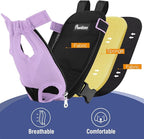 Pawaboo Pet Carrier Backpack, Adjustable Pet Front Cat Dog Carrier Backpack Travel Bag, Legs Out, Easy-Fit for Traveling Hiking Camping for Small Medium Dogs 5-8lbs, Medium Size, Purple