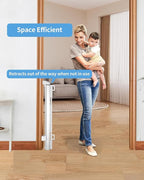 Retractable Baby Gate for Doorways and Stairs, Mesh Safety Gate for Pet, Indoor & Outdoor Use, One-Hand Operation, Easy Installation, 33.6" Tall, Expands to 55" Wide（White,33.6"x55"