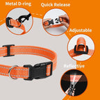 PaiPaitek Shock Collar Replacement Strap, 3/4 Inch, 2-Pack, Reflective Adjustable Dog Collar, 8-27 Inch Neck Size