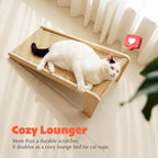PETKARAY L Shape Cat Scratcher, Sisal Kitty Scratching Ramp, Vertical Scratch Pad for Indoor Cats, 25.2" Furniture Protector with Catnip, Festive Edition