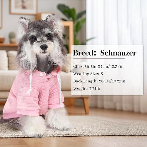 1 Pack Dog Hoodie Sweaters for Small Medium Dogs Warm Dog Clothes for Large Dogs Soft Waffle-Like Laminated Sweatshirt Bulldog