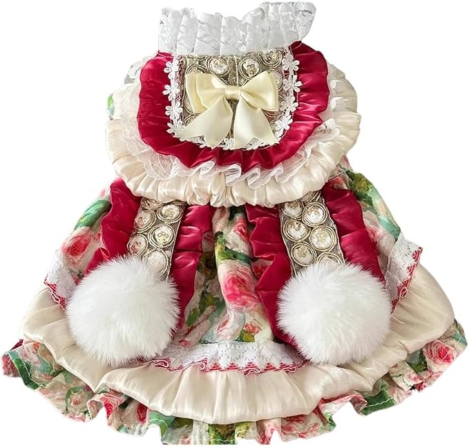 Furbabycare® Elegant Sweet Fashion Puppy Dog Blingbling Princess Skirt Pet Dog Lace Cake Camisole Tutu Dress A-red X-Small