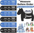 PETCARE Plaid Dog Dress Bow Tie Harness Leash Set for Small Dogs Cats Girl Cute Princess Dog Dresses Spring Summer Puppy Bunny Rabbit Clothes Chihuahua Yorkies Pet Outfits