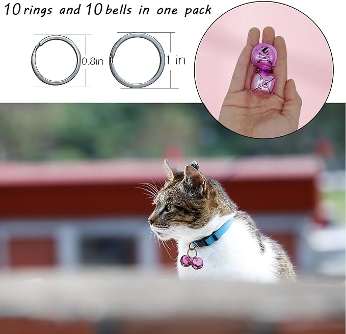 Large Dog Bells, Collar Loud Bells, Pet Tracker，Pet Loss Prevention, Handmade Metal(Mix Color)