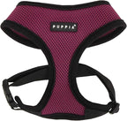 Puppia Soft Dog Harness No Choke Over-The-Head Triple Layered Breathable Mesh Adjustable Chest Belt and Quick-Release Buckle, Purple, Medium