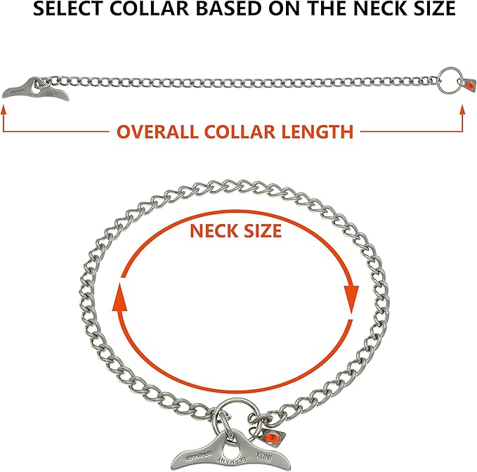 Herm Sprenger Stainless Steel Dog Training Collar with Toggle Closure and Round Links Dog Chain for Small Medium Large Dogs Made in Germany (18in (Neck Size up to 16in))