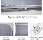 2PC Cat Window Perch Cordless Hammock Bed for Window with Metal Frame and Reversible Cover, Large Suction Cups Window Resting Seat for Indoor Cats (Cat Bed, M-2PC)