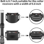 PaiPaitek Shock Collar Replacement Strap, Reflective Black Nylon, 3/4 x 28 Inch, with D-Ring, Compatible with Multiple Training Collars, 2 Pack