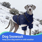 MIGOHI Ultra Thick Dog Jacket,Reflective Medium Dog Coat with Harness Built in,Warm Pet Winter Coat Zip Up Puffer Jacket with Furry Collar for Medium Dogs with Legs Outdoor Adventure,L,NavyBlue