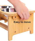 HTB Elevated Dog Bowls,Raised Dog Bowl Stand with 2 Stainless Steel Bowls,Elevated Raised Dog Bowls for Large Medium Small Sized Dogs