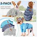 3 Pack Dog Sweaters for Small Dogs Girl Boy Winter Fleece Clothes Warm Soft Dog Sweatshirt Outfit for Dogs Cats Pet Apparel