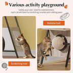 HavenlyYouth Modern Cat Tree for Indoor Cats, Tall Cat Tower with Condo, Multi-Level Cat Tree with Cave, Scratching Board,Removable Pads for Cats, X Style, Light Gray