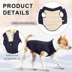 Syhood 2 Pieces Dog Jacket 2 Layers Fleece Lined Dog Jacket Warm Soft Windproof Small Pet Coat for Winter Cold Weather(M,Navy,Green)