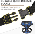 PUPTECK Soft Mesh Dog Harness and Leash Set Pet Puppy Cat Comfort Padded Vest No Pull Harnesses, Navy Blue, M