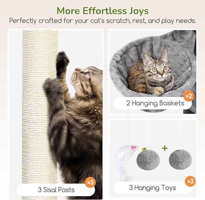 Globlazer Cat Tree for Cats, 48 Inch Multi-Level Cat Tower