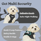 rabbitgoo Small Dog Harness, Step-in Soft Mesh Puppy Vest with Safety Buckle, Breathable Reflective Pet Harness for Small Sized Dogs, Black XS
