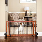 Carlson 41"-70" Super Wide Dog Gate, Premium Wooden Adjustable Freestanding Pet Gate for Doorways & Hallways