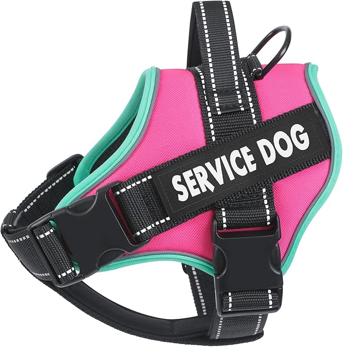 voopet Service Dog Harness, Emotional Support Pet Vest Harness, Reflective Breathable and Adjustable No-Pull ESA Dog Harness for Small Medium Large Dogs (with 4 PCS Removeable Tags)