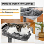 Cat Tree, 19.69" H(50cm) Cat Scratching Post with Cat Bed, Scratching Posts for Indoor Cats with Two Plush Balls Toy, Small Cat Tree for Kittens/Cats Playing and Relaxing