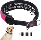 Martingale No Pull Dog Collar for Large Medium Dogs Training Walking, Heavy Duty Nylon Reflective Adjustable Anti Pull Slip Collar with Buckle M Hot Pink