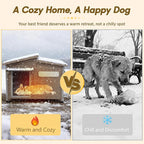 Outdoor Wooden Dog House for Small Dogs, Weatherproof Winter Dog Kennel with Openable Roof & Window, Chew-Resistant Frame, Cozy Indoor Shelter (Grey, 34" D x 22" W x 26.5" H)