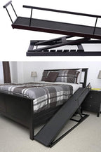 DoggoRamps Dog Ramp for Beds - Solid Hardwood with 5 Finish Options - Adjustable up to 37" High Beds with Low Incline, Safety Rails & Anti-Slip Grip, For Small Dogs up to 50lbs - Made in North America