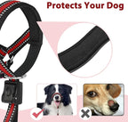 BARKLESS Soft Dog Head Collar, Patented Padded No Pull Head Halter, Training Nose Leash with Safety Link for Medium Large Dogs, Adjustable Muzzle Leash, Easy Control for Walking (L, Red)