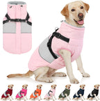 AOFITEE Dog Winter Coat, Dog Coat with Harness Built in, Dogs Jacket for Large Dogs, Reflective Waterproof Pet Puffer Jacket Snowsuit, Warm Fleece Windproof Pet Sweater for Cold Weather, XL