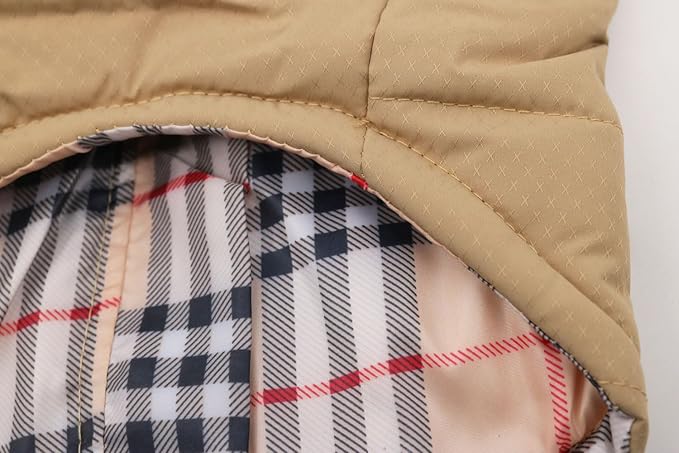 Dog Coats Warm Winter Dogs Jacket Pet Jackets Puppy Cold Weather Coat Pet Clothes for Small Dogs, Khaki, X-Small