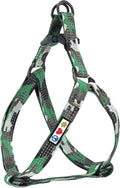 Pawtitas Reflective Step-in Dog Harness – Adjustable No-Pull Vest for Puppies to Seniors, Safe & Comfortable, M Camo Green