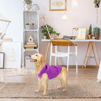 EXPAWLORER Dog Hoodie Fleece Sweater Vest, Hooded Dog Sweatshirt Fall Winter Pet Clothes with Leash Hole, Sleeveless Warm Cozy Puppy Clothing for Cat Small Medium Large Dogs Girl Boy, Purple XXL